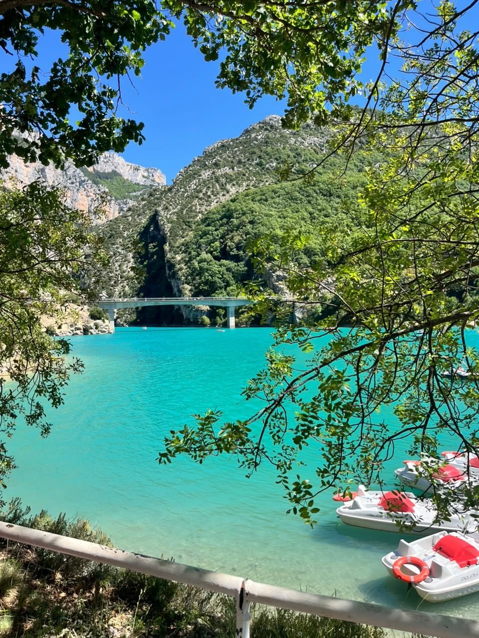 Barcos no lago esmeralda das Gorges du Verdon